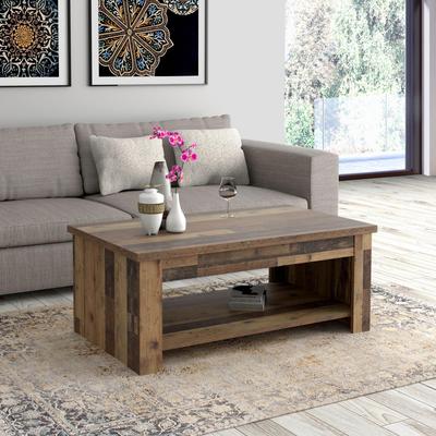 Couchtisch FORTE "Clif", beige (old wood vintage), B:110cm H:45,7cm T:65cm, Tische, mit Funktion, Breite 110 cm Image