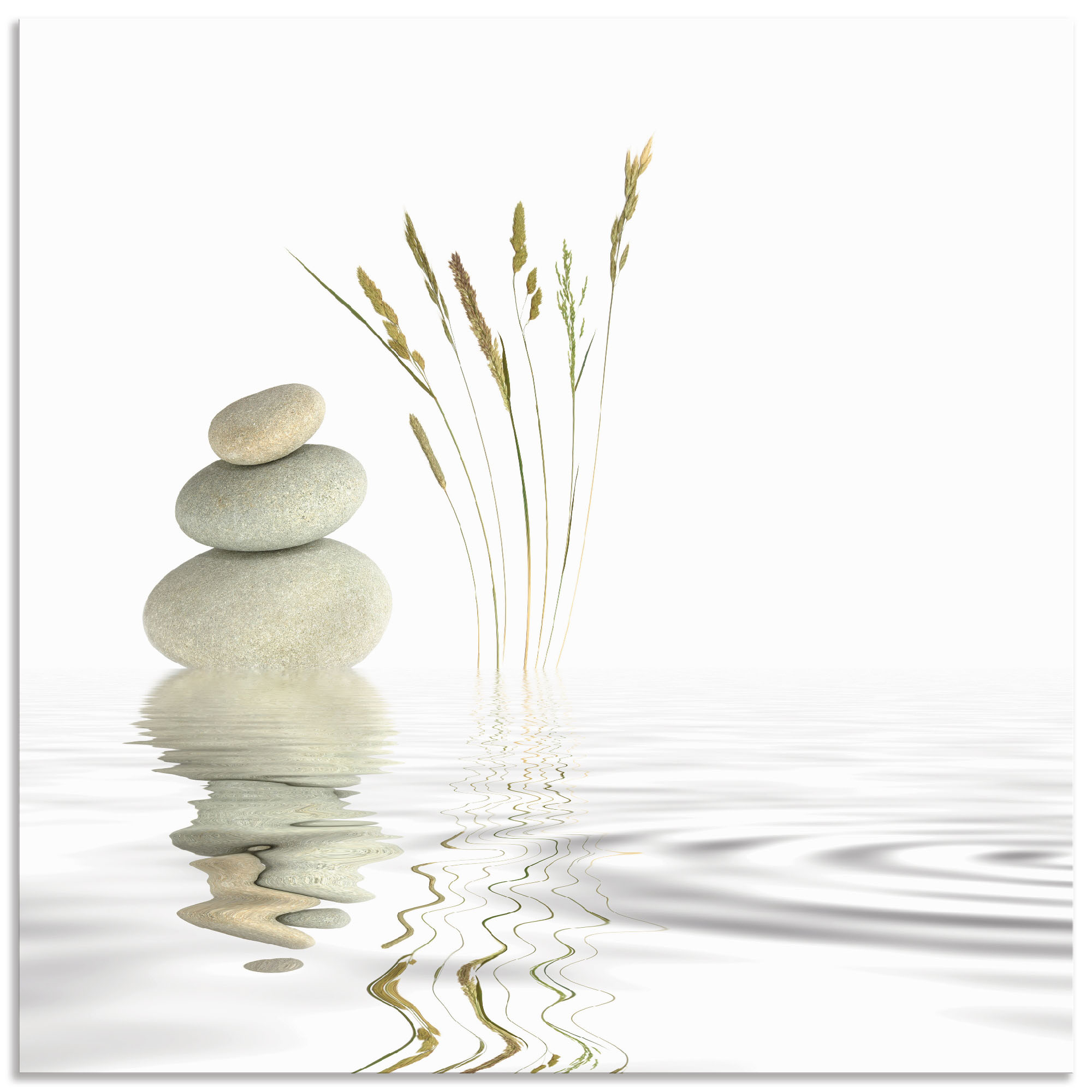 Wandbild ARTLAND "Zen Friede", weiß (farbe bild(er): weiß), B:40cm H:40cm, Bilder, als Alubild, Outdoorbild, Leinwandbild, Poster, Wandaufkleber Image