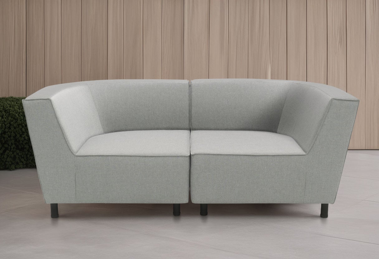 Sofa-Eckelement DOMO COLLECTION "Sonna, individuell zusammenstellbar", silber, B:103cm H:77cm T:103cm, 100% Olefin, Polsterelemente, Einzelelemente für Terrasse, Garten und Balkon, speziell für Outdoor Image