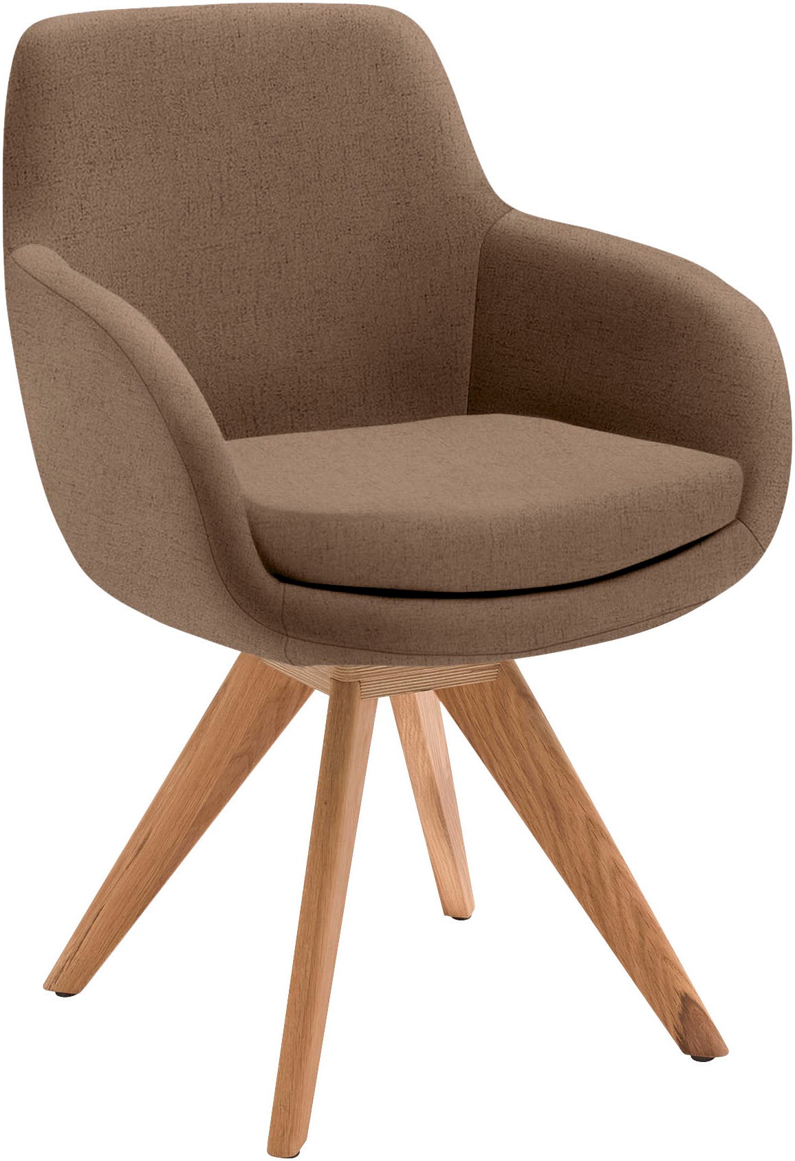 Esszimmerstuhl MUSTERRING "Tavia", braun (caramel, wildeiche), B:62cm H:86cm T:66cm, Stühle, Esszimmerstuhl, Stativgestell Wildeiche massiv, Drehfunktion optional, diverse Farben, Topseller