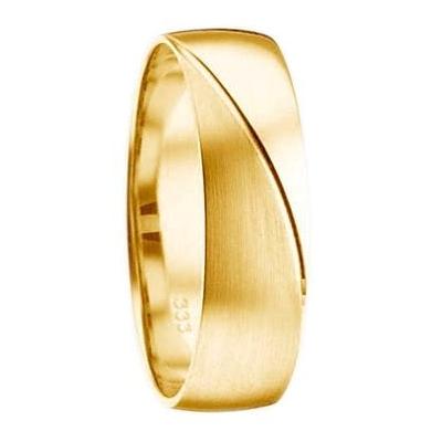 Trauring FIRETTI "Schmuck Geschenk Gold Hochzeit Ehering Trauring "LIEBE" Gr. 16,5, gold (gelbgoldfarben), Fingerringe, 16,5, ohne Brillant, Gelbgold 375, 6mm, Made in Germany, wahlweise mit oder ohne Brillant Image