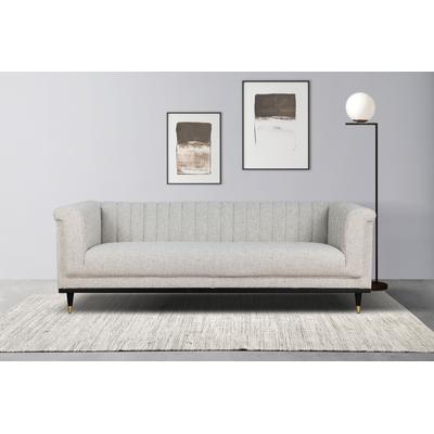 3-Sitzer HOME AFFAIRE "Chamby", beige (creme), B:210cm H:71cm T:85cm, 100% Polyester, Samtoptik (100% Polyester), Scheuertouren >100.000, Pilling: 5, Sofas, mit Holzrahmen unten und Steppung im Lehnenbereich Image