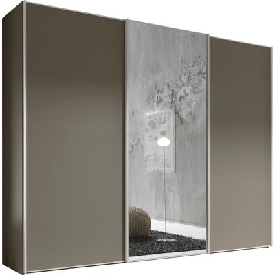 Schwebetürenschrank STAUD "Sinfonie Plus, edles Design in hochwertiger Qualität, Made in Germany", braun (mocca), B:249cm H:240cm T:68cm, Holzwerkstoff, Schränke, Mit Spiegeltür und vier verschiedenen Ausstattungsvarianten Image