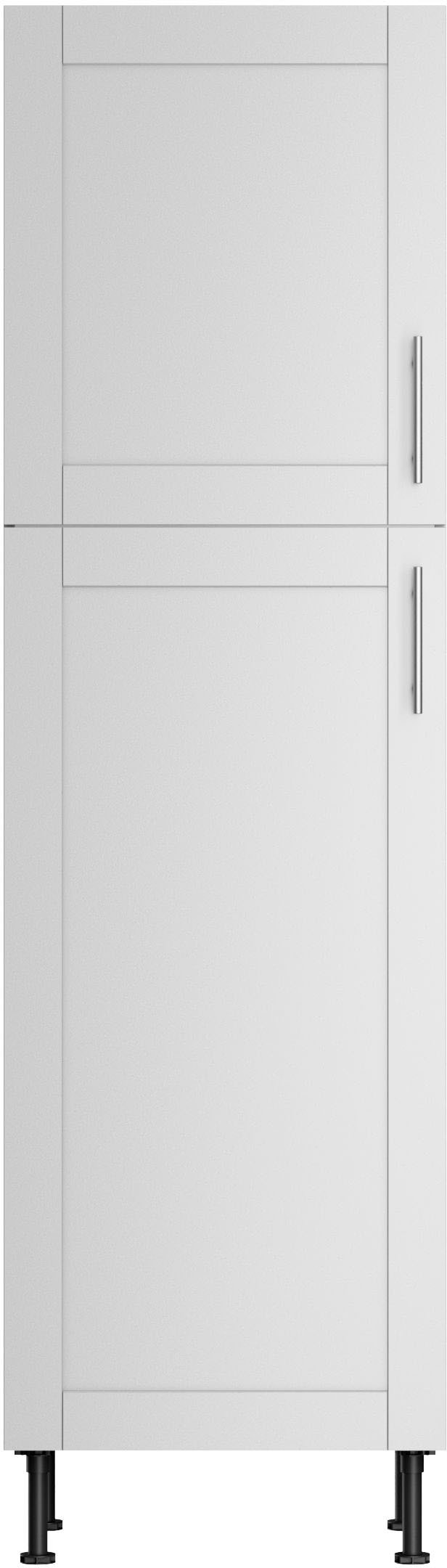 Kühlumbauschrank KOCHSTATION "KS-Ahus", grau (hellgrau matt, hellgrau), B:60cm H:211,8cm T:58,4cm, Schränke, Breite 60 cm Image