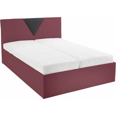 Polsterbett "Malibu", rot (rot, schwarz), B:152cm L:212cm, Bezug Bett: Kunstleder, Bonnell-Federkernmatratze: 51% Polypropylen, 39% Polyester und 10% Baumwolle, Kaltschaummatratze: 100% Polyester, Bezug abnehm- und waschbar bis 60u00b0C, WESTFALIA... Image