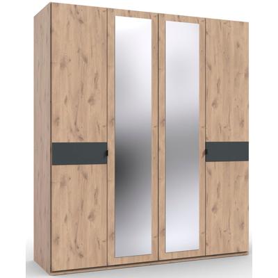 Drehtürenschrank WIMEX "Budapest", grau (viking oak, graphit), B:180cm H:208cm T:58cm, Spanplatte, Schränke, mit Spiegel, wahlweise 180 oder 225cm breit Image