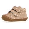 Lauflernschuh NATURINO "Cocoon", Kinder, Gr. 22, grau (taupe metallic), Veloursleder, metallic, casual, Schuhe, Klettschuh mit Metallic-Herzchen, Größenschablone zum Download