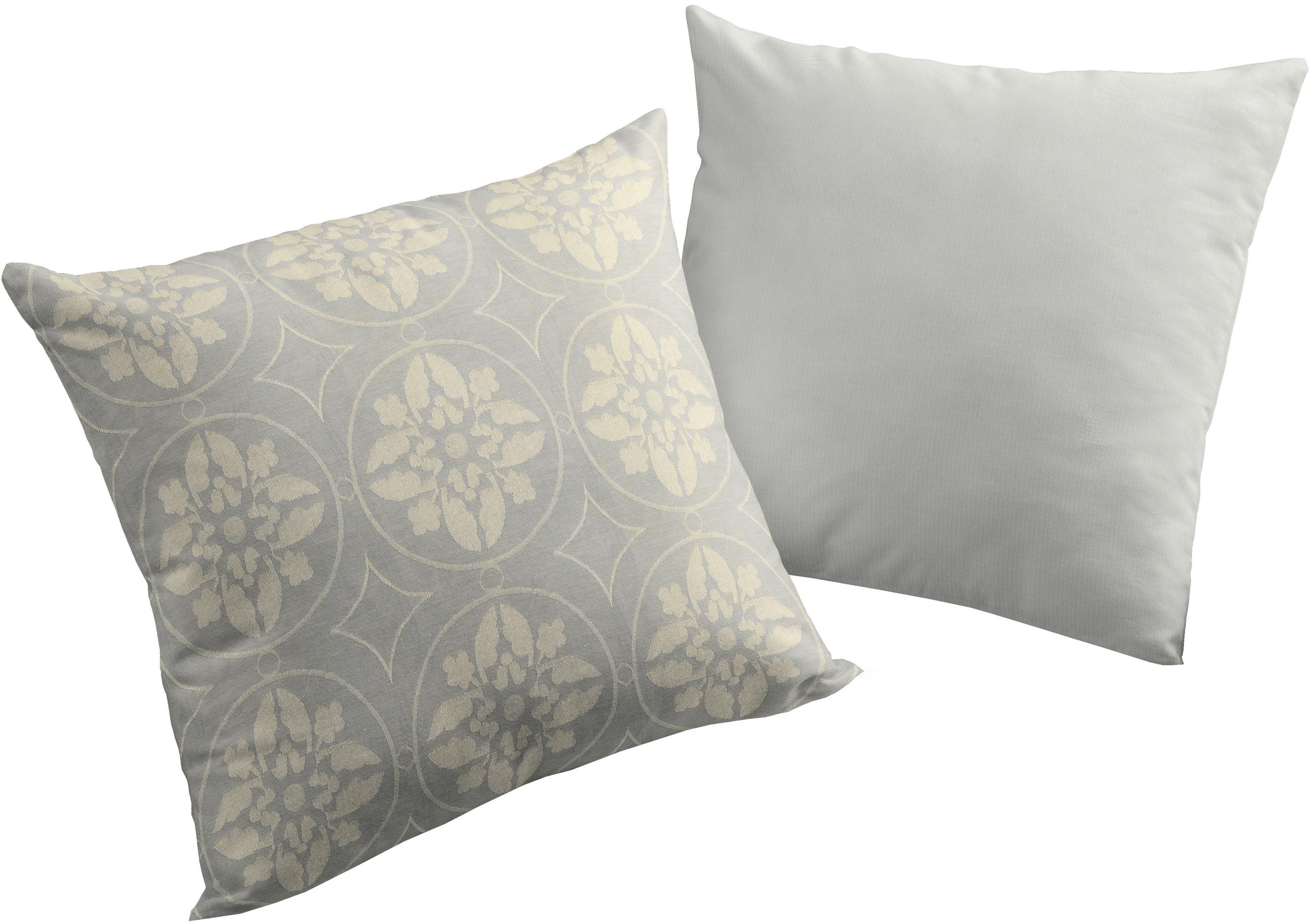 Dekokissen ADAM "Romantic Puligny A Light", grau (hellgrau, ornamente), B:60cm L:40cm, Baumwolle, Dekokissen_Sitzkissen_Kissenhüllen, mit großen Ornamenten, Wendekissenhülle ohne Füllung, 1 Stück