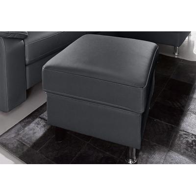 Hocker SIT & MORE "Ascara", schwarz, B:55cm H:46cm T:55cm, Luxus-Microfaser (100% Polyester), Softlux-Kunstleder, NaturLeder, Hocker Image