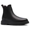 Chelseaboots CLARKS "Badbury", Herren, Gr. 46, schwarz, Leder, elegant, Schuhe, Boots, Winterboots mit modischem Blockabsatz