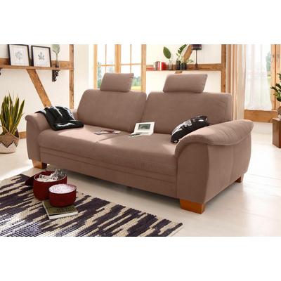 3,5-Sitzer HOME AFFAIRE "Husum", braun, B:225cm H:90cm T:106cm, Luxus-Microfaser mit Druck (100% Polyester), Luxus-Microfaser in Lederoptik (100% Polyester), Luxus-Microfaser ALTARA NUBUCK (100% Polyester), Sofas, mit Sitztiefenverstellung,... Image