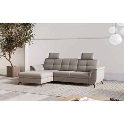 Ecksofa SIT & MORE "Zora L-Form", grau (taupe), B:262cm H:92cm T:164cm, 95% Polyester 5% Polyamid, Sofas, wahlweise mit Bettfunktion und Bettkasten Image