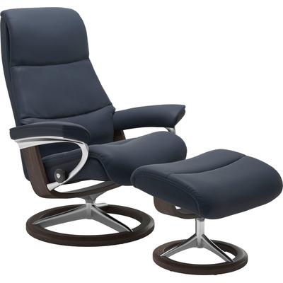 Relaxsessel STRESSLESS "View", blau (oxford blau paloma), B:78cm H:108cm T:78cm, Leder BATICK: BATICK ist ein leicht korrigiertes, durchgefärbtes und genarbtes Möbelleder, bei dem die meisten Unebenheiten und Spuren in der Regel entfernt wurden.,... Image