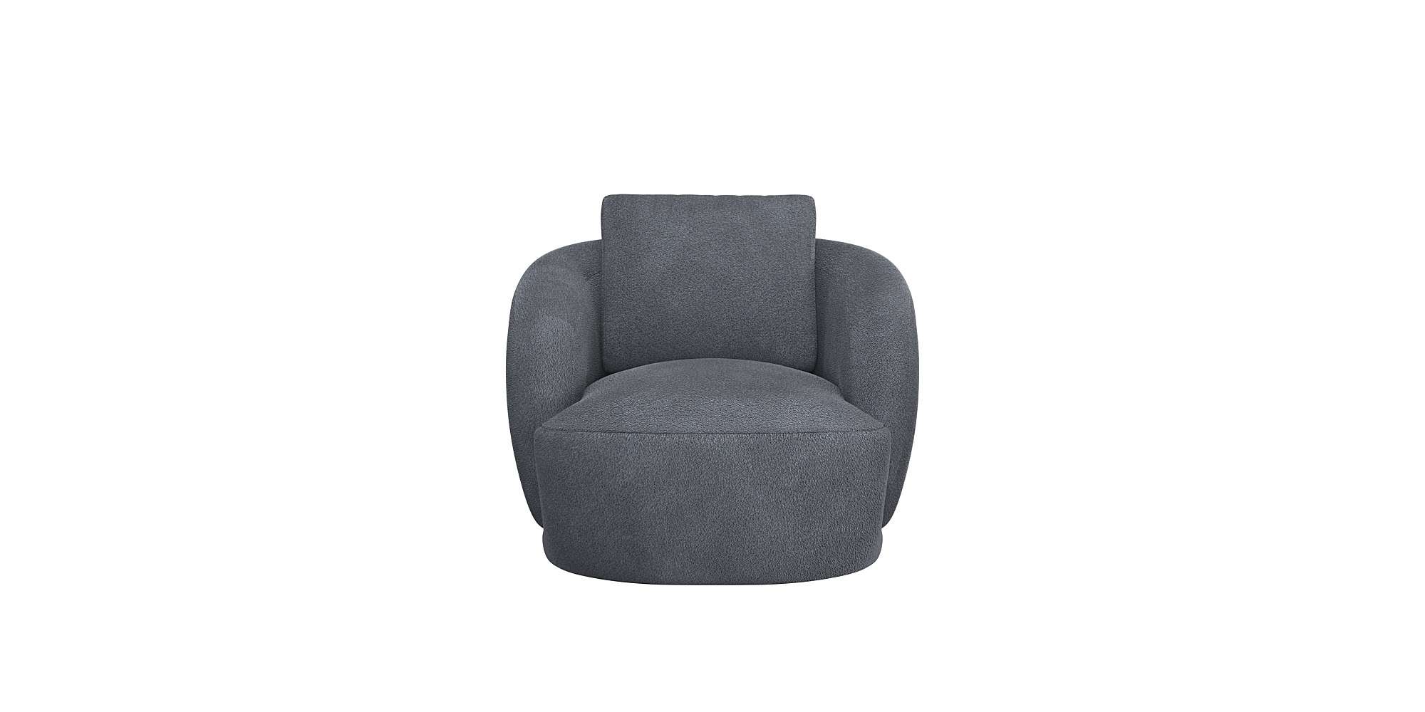 Sessel FLEXLUX "Torino, rund, drehbar, Einzelsofa, Polstersessel", grau (soft grau), B:90cm H:85cm T:92cm, 100% Polyester, Sessel, Sessel, Modernes, organisches Sessel-Design, Kaltschaum, Wellenunterfederung