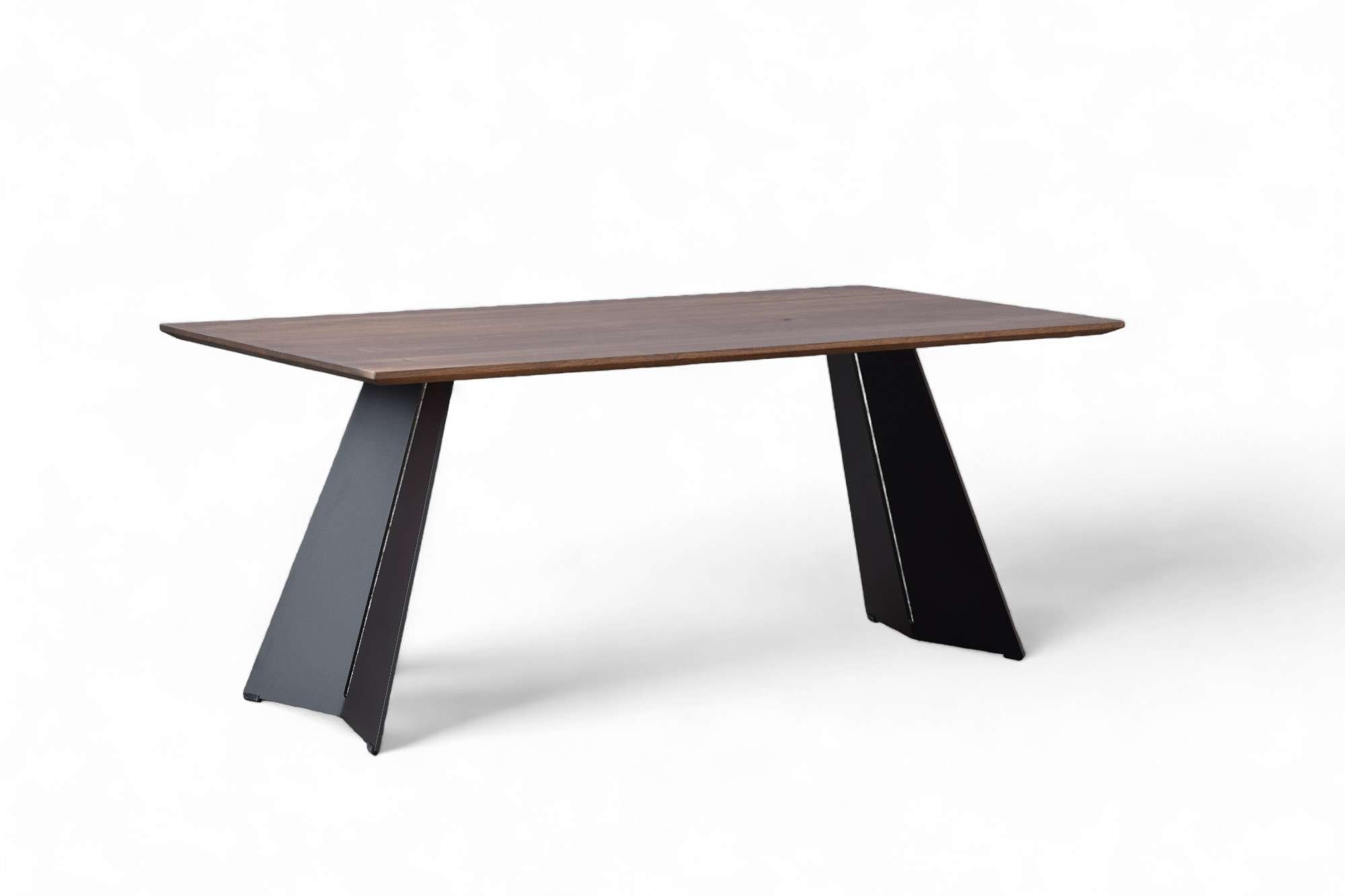 Esstisch HOME AFFAIRE "Winteregg Küchentisch, Metall-Wangengestell, Wildeiche massiv geölt", braun (braun, schwarz, braun), B:200cm H:76cm T:100cm, Tische, Baum Kante oder Schweizer Kante, erhältlich in 3 Größen und 2 Farben