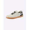 Sneaker HEINE, Damen, Gr. 42, schwarz (creme, schwarz), Leder, Rindsleder, Glattleder, modisch, Schuhe