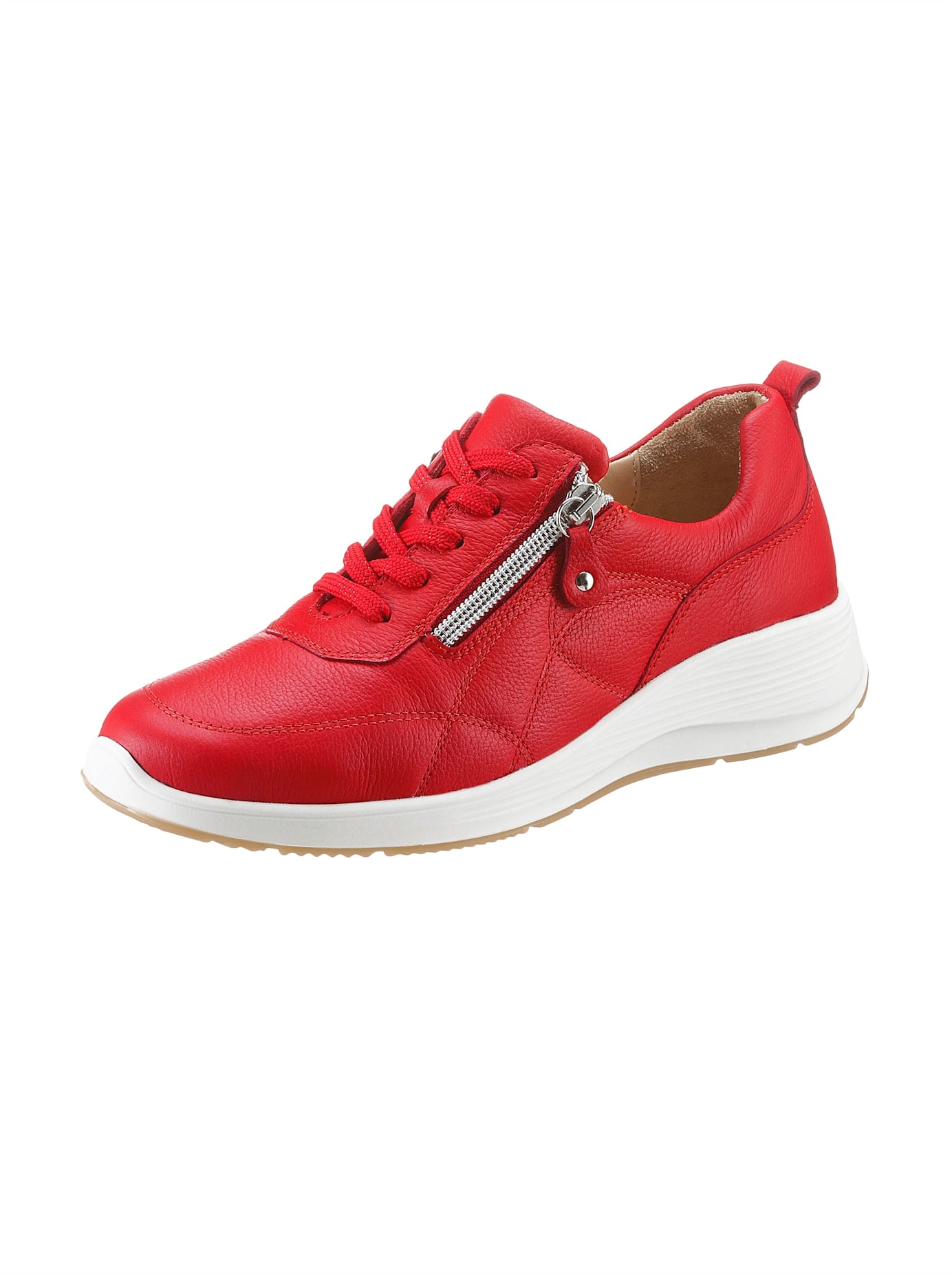 Schnürschuh WALDLÄUFER, Damen, Gr. 5, rot, Glattleder, Sportlich, Schuhe