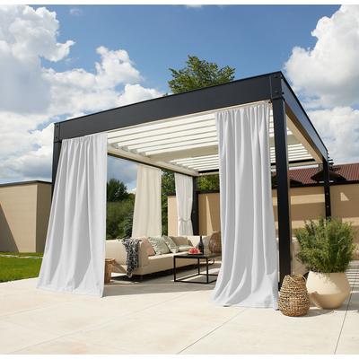 Vorhang nach Maß NEUTEX FOR YOU "Outdoorvorhang SOLERO", weiß (wollweiß), B:152cm H:130cm, Jacquard, Obermaterial: 100% Polyacryl, Gardinen nach Maß, Uni Outdoorvorhang mit leichter Struktur Image