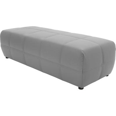 Hocker DOMO COLLECTION "Brandon", grau (hellgrau), B:150cm H:42cm T:60cm, Echtleder, Hocker, Polsterhocker, Belastbarkeit bis 140 kg pro Sitzfläche, große Ausführung Image