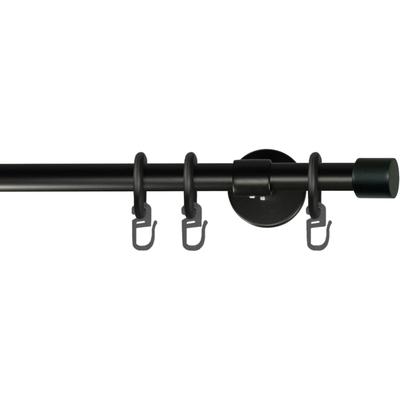 Gardinenstange GARESA "RUSTIKA", schwarz, L:250cm Ø:16mm, Metall, Gardinenstangen, rustikale Vorhanggarnitur, verlängerbar, m. Ringe, Endkappe Image