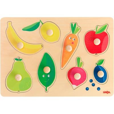 Steckpuzzle HABA "Obst & FarbenFarben", bunt, Puzzles, KinderB:21cm H:2,2cm T:30cm, Holz, B:21cm H:2,2cm T:30cm