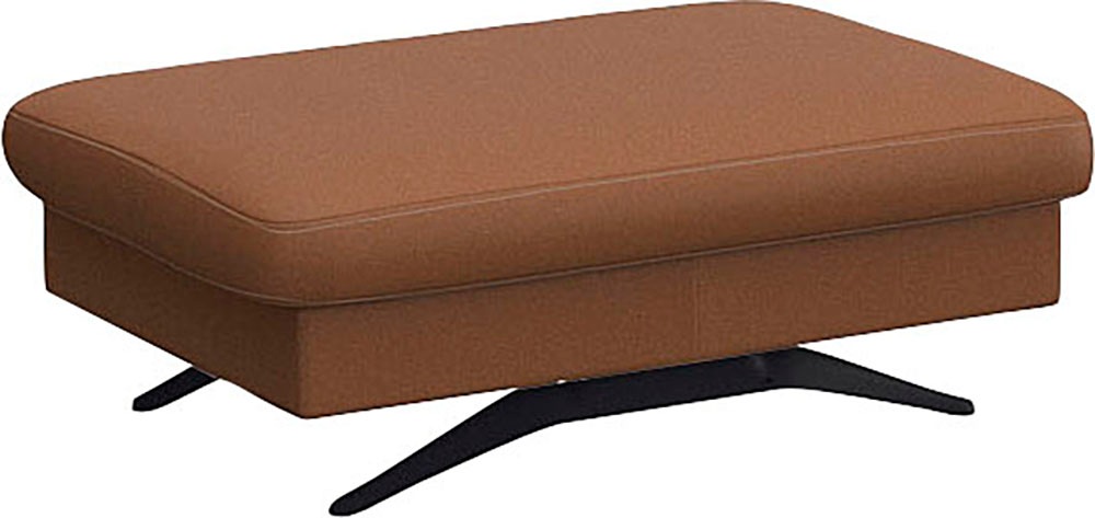 Pouf FLEXLUX "Glow Sitzhocker, Polsterhocker", braun (modern cognac braun), B:95cm H:81cm T:65cm, Leder, Poufs, Hocker mit Stauraum, Fuß schwarz