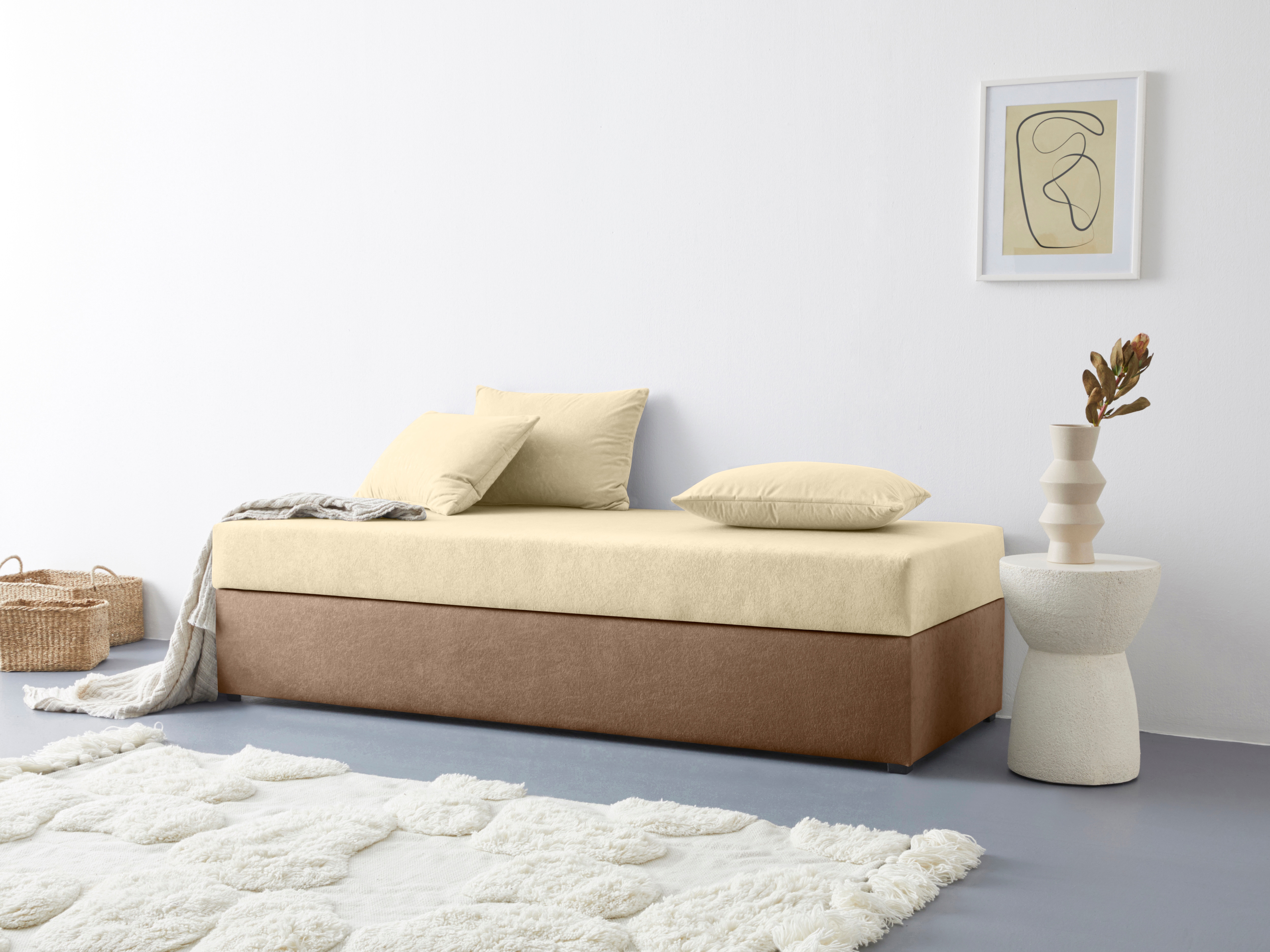 Polsterliege MAINTAL "Diana", braun (cappuccino), B:83cm L:203cm, Komplettbetten Image