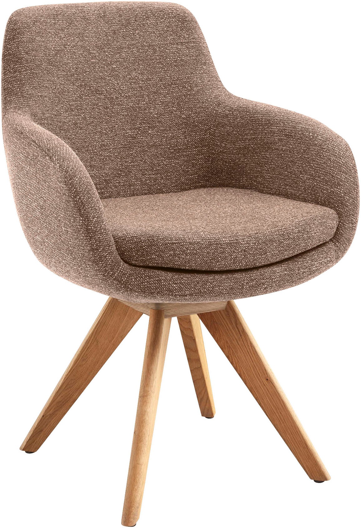 Esszimmerstuhl MUSTERRING "Tavia", braun (copper, eiche bianco), B:62cm H:86cm T:66cm, Stühle, Esszimmerstuhl, Stativgestell Eiche Bianco, Drehfunktion optional, diverse Farben