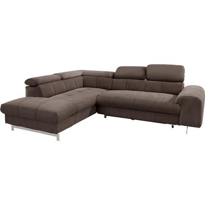 Ecksofa COTTA "Chef L-Form", braun (espresso), B:262cm H:72cm T:206cm, Chenille (90% Polyester, 10% Polyamid), Struktur (100% Polyester), Sofas, mit Kopfteilverstellung, wahlweise mit Bettfunktion & Bettkasten Image