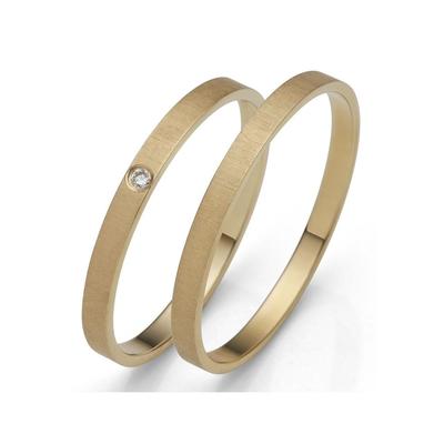 Trauring FIRETTI "Schmuck Geschenk Gold 375 Hochzeit Ehering "LIEBE" Gr. 64, gold (gelbgoldfarben), Fingerringe, 64, 0,005 ct SI = kleine Einschlüsse mit Brillant, Gelbgold 375, 2,0mm, Made in Germany, wahlweise mit oder ohne Brillant Image