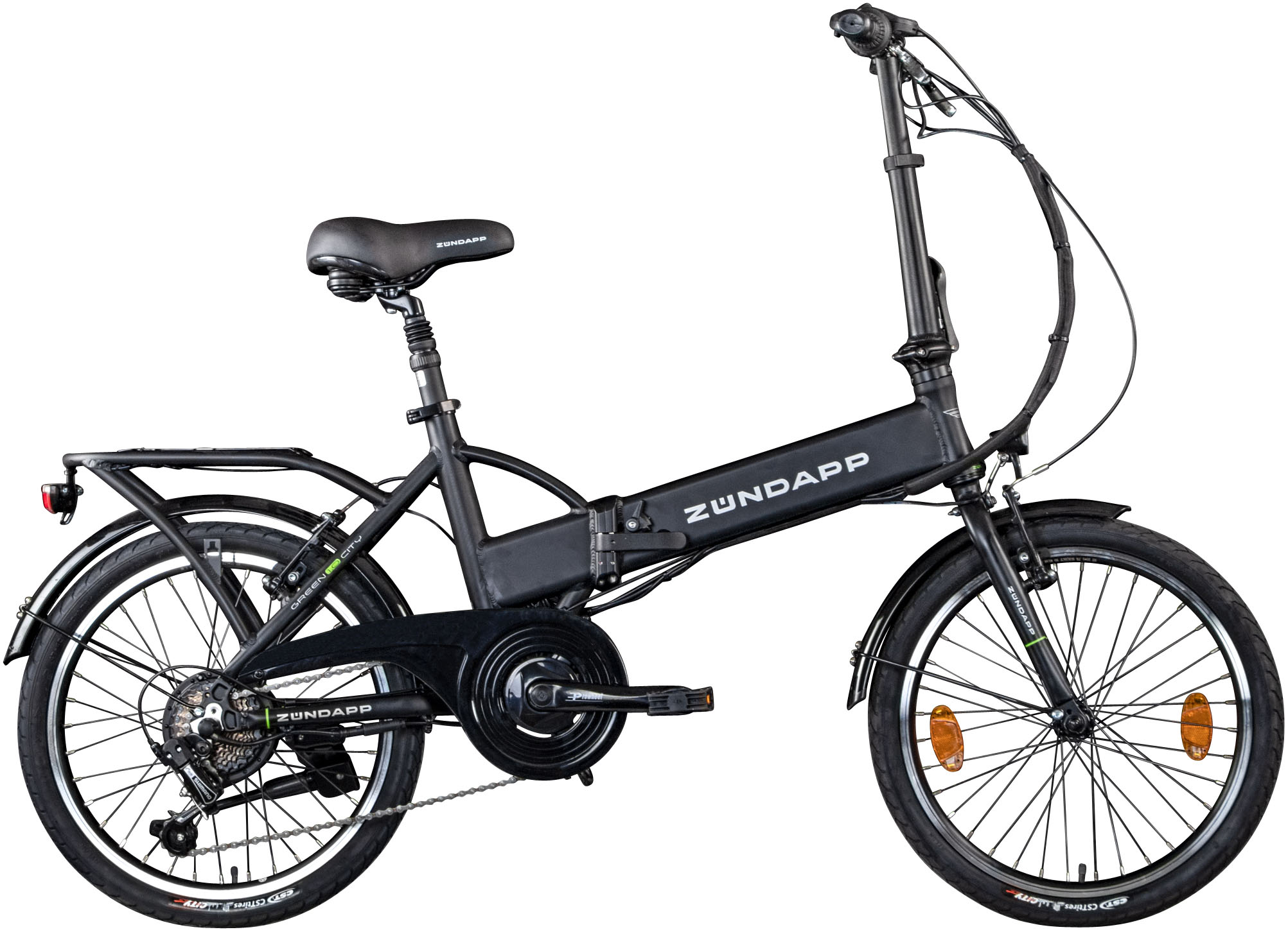 E-Bike ZÜNDAPP "Z101" Gr. 37, schwarz (mattschwarz, mattschwarz), Elektrofahrräder, 37cm, 20 Zoll (50,80cm), Pedelec, Elektrofahrrad für Damen u. Herren Image