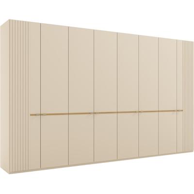 Drehtürenschrank MUSTERRING "Isabelle", beige (champagner, dekor), Schränke, B/H/T: 393,1cm x 236cm x 58cm, Lamellen im Korpus-Farbton, 8 St., Holzwerkstoff, Hartfaserplatte, Lamellen in Korpusfarbe, Griffe in silber, versch. Größen und Farben,... Image