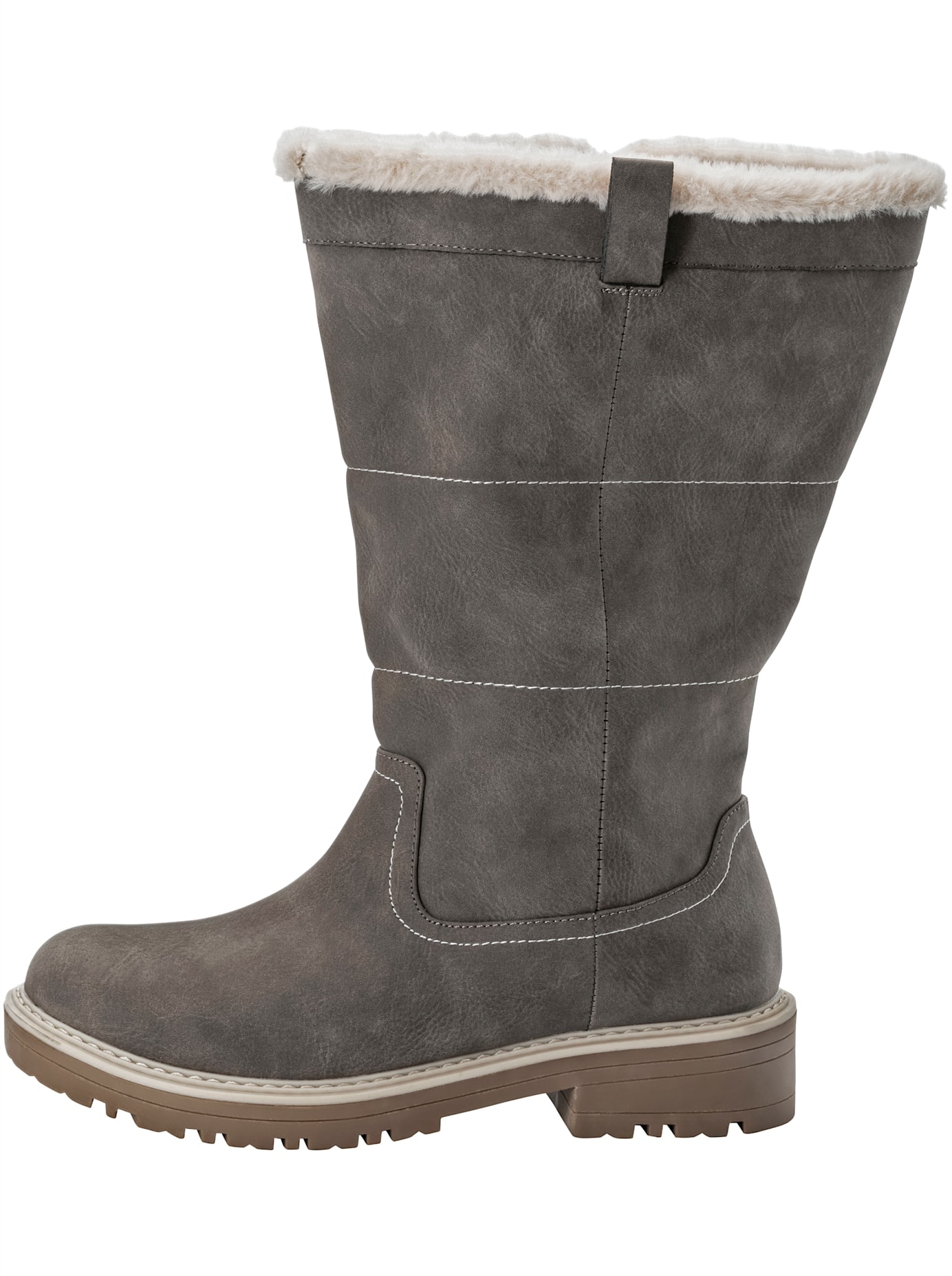 Weitschaftstiefel SHEEGO, Damen, Gr. 38, XXL-Schaft, grau (taupe), Schuhe Weitschaftstiefel