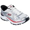 Slip-On Sneaker SKECHERS "STAMINA SPORT", Herren, Gr. 48,5, silber (weiß, silberfarben), Leder, Mesh, sportlich, Schuhe, Trainingsschuh, Retro Sneaker mit Slip-ins