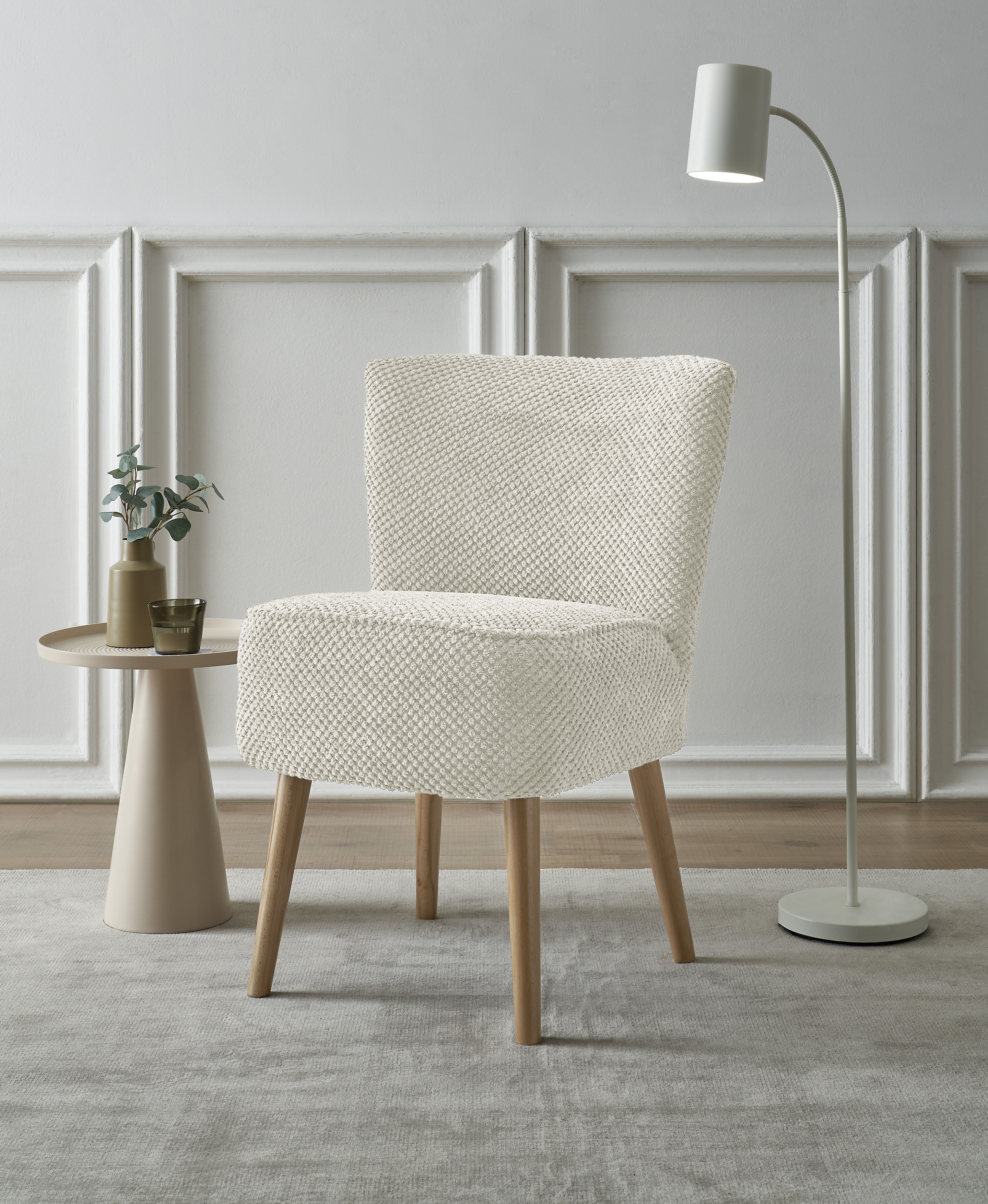 Cocktailsessel ED EXCITING DESIGN "Earl", beige (creme), B:65cm H:89cm T:70cm, 95% Polyester, 5% Polyamide, Sessel, Cocktailsessel, Küchenstuhl, Küchensessel