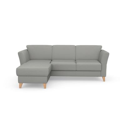 Ecksofa SIT & MORE "Visby L-Form", silber, B:248cm H:87cm T:162cm, Sofas, Wahlweise mit Bettfunktion und Bettkasten, frei im Raum stellbar Image