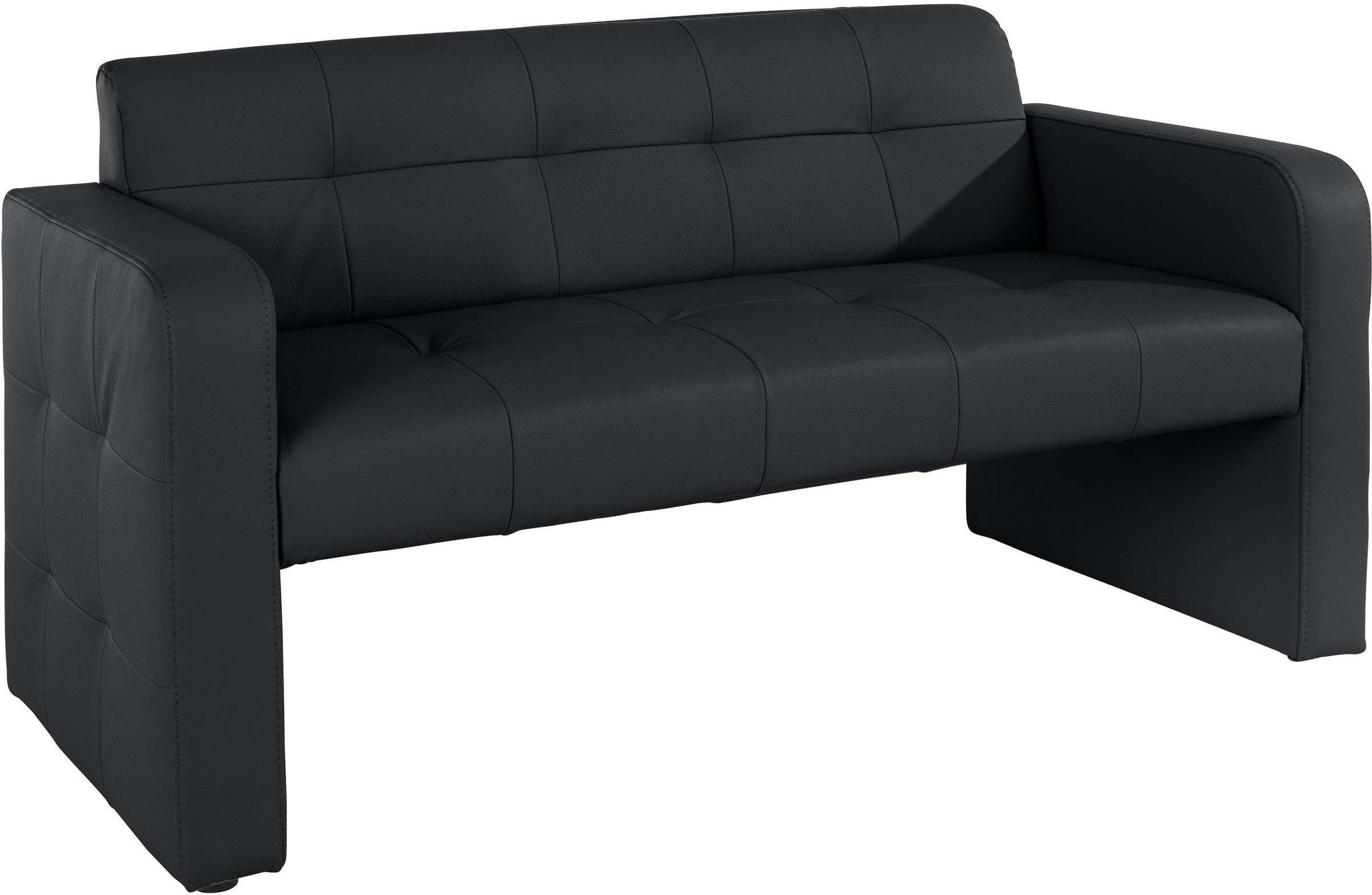 Polsterbank EXXPO - SOFA FASHION "Barista Küchensofa, Sitzhöhe 49cm, kompakte Stellmaße", schwarz, B:162cm H:82cm T:68cm, Microfaser (Zusammensetzung: 100% Polyester);Lederfaserstoff (Grundgewebe 41% Lederfaser, 39% Polyester, 20% Baumwolle),...
