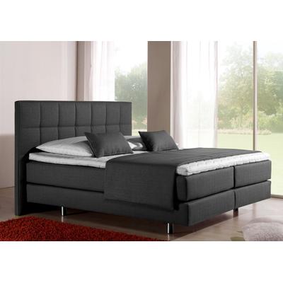Boxspringbett INOSIGN "Neon", grau (anthrazit), B:178cm L:210cm, Strukturstoff-Bezug (100% Polyester), Komplettbetten, Boxspringbett, in 3 Matratzenarten, feine Steppung im Kopfteil, 2 Härtegrade Image