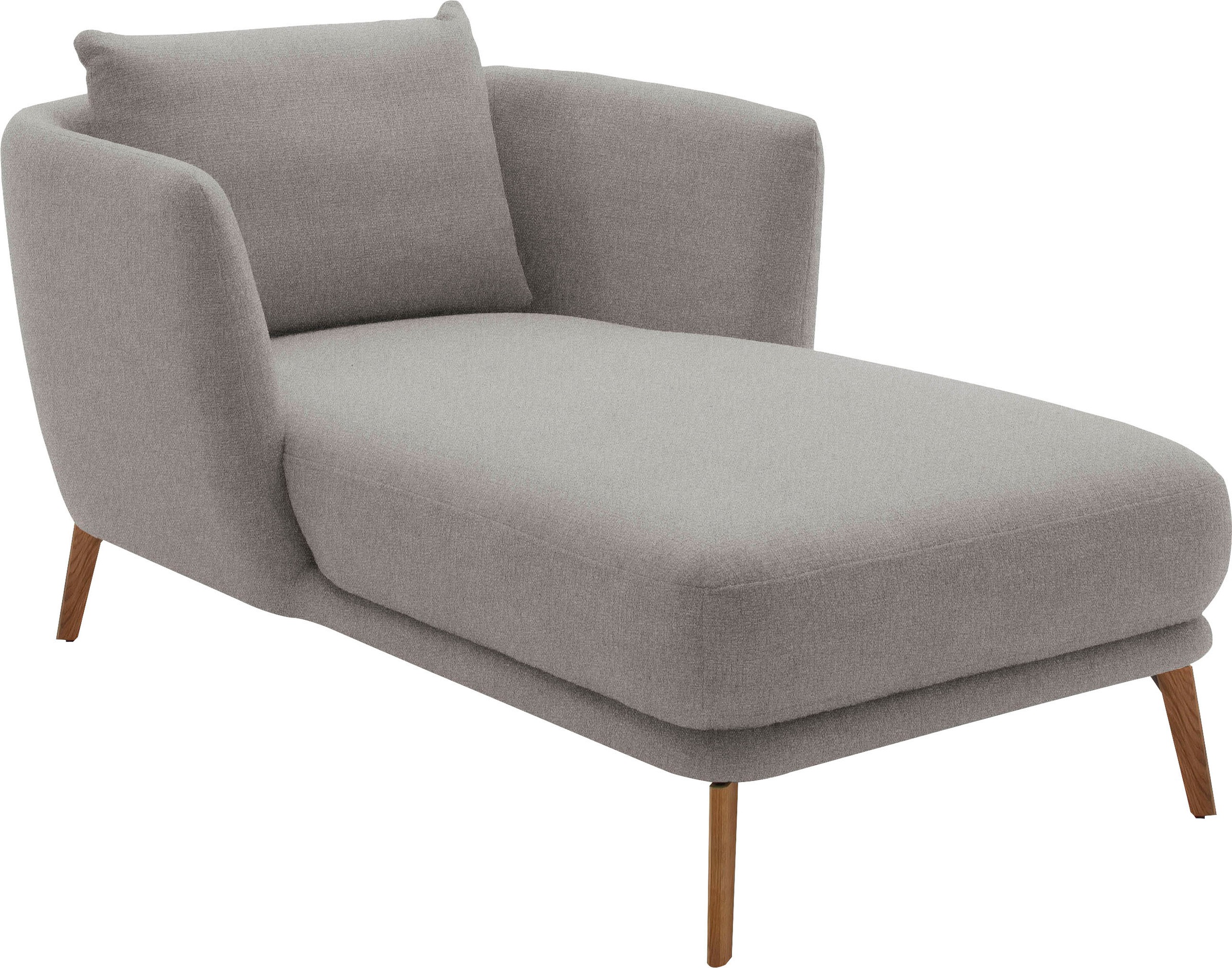 Chaiselongue "Pearl - 5 Jahre Hersteller-Garantie, auch in Bouclé. Füße Massivholz", silber, B:101cm H:71cm T:161cm, 16% Baumwolle, 79% Polyester, 5% Polyacryl, SCHÖNER WOHNEN-KOLLEKTION, Sofas, Chaiselongue, Loveseat und Loungesessel, Maße (B/H/T):...