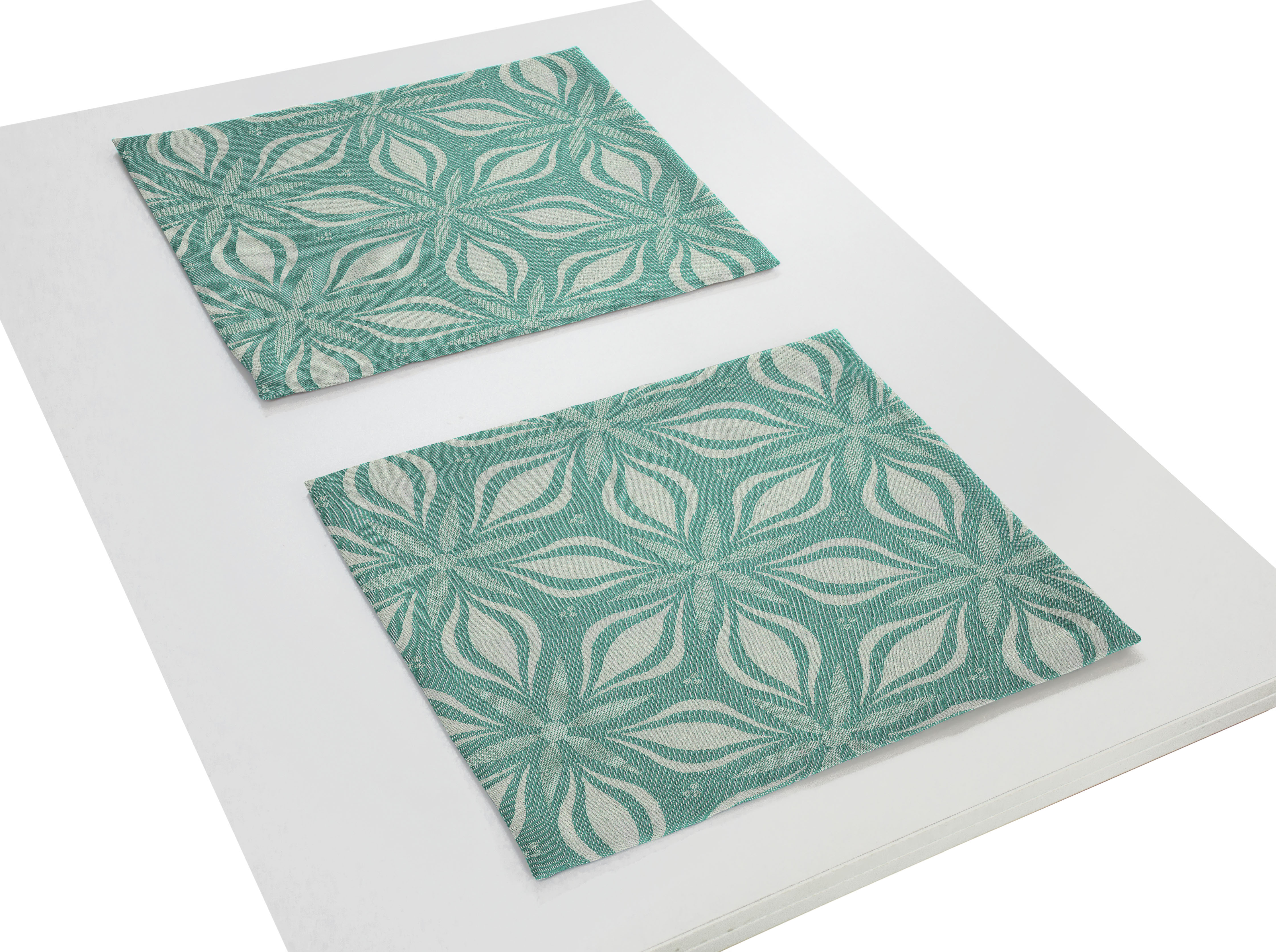Platzset ADAM "Retro Floret" Gr. 1, blau (petrol), B:30cm L:40cm, Platzsets, 2-er Set Image