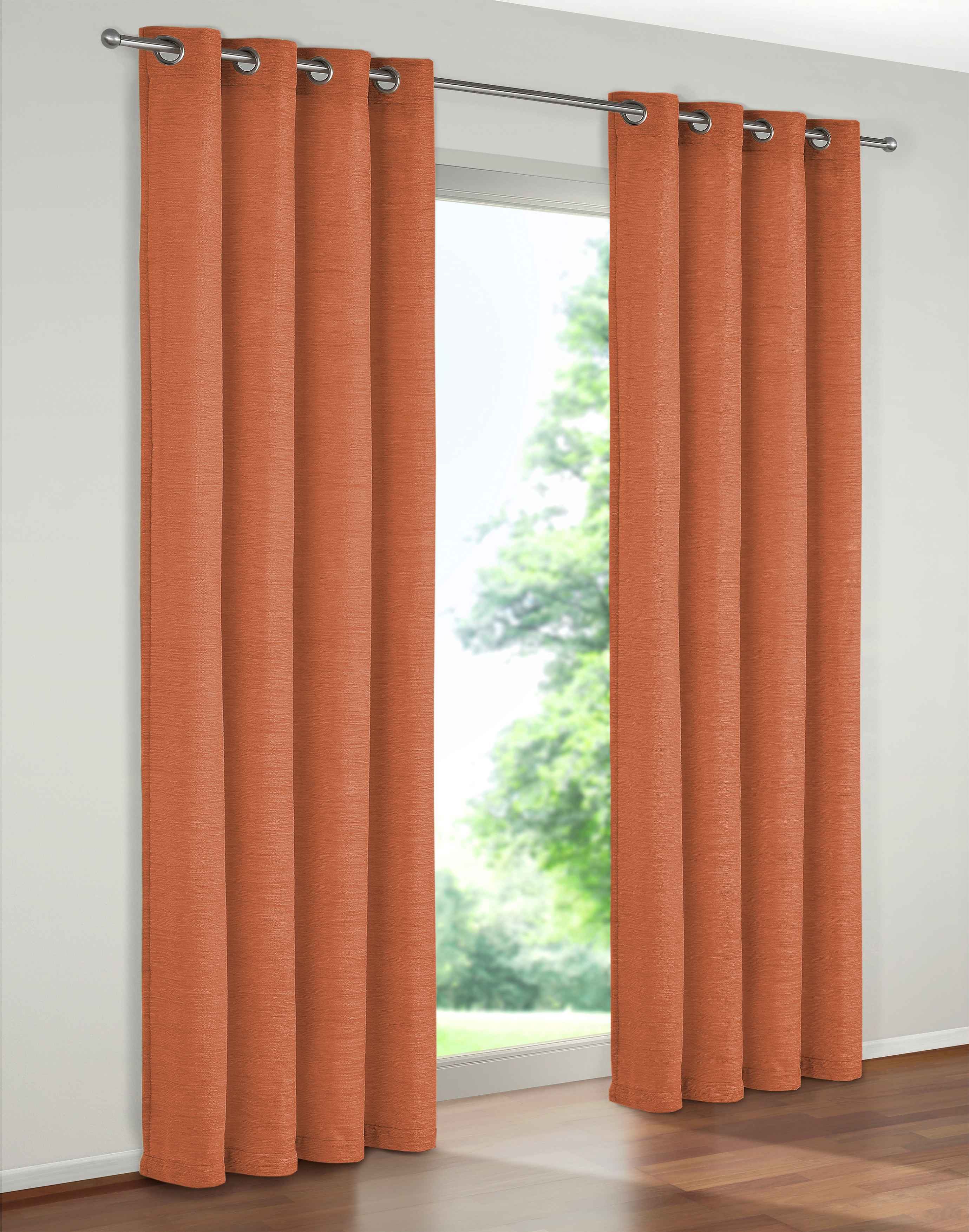 Vorhang WIRTH "B-Holmsund" Gr. 12, braun (rost), B:172cm H:255cm, Chenille, Polyacryl, Gardinen Image