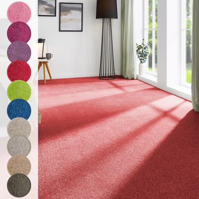 Teppichboden ANDIAMO "Ines, Kräuselvelours, Made in Netherlands", rot, B:400cm H:8,5mm L:700cm, Kunstfaser, Teppiche, Uni Farben, Breite 400 cm, strapazierfähig & pflegeleicht Image