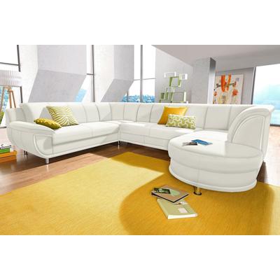 Wohnlandschaft TRENDMANUFAKTUR "Rondo, U-Form", weiß (altweiß), B:320cm H:85cm T:94cm, Softlux-Kunstleder, Primabelle-Microfaser, NaturLeder (handschuhweiches Rindsleder in Sitz und Rücken mit SOFTLUX-Kunstleder als Korpus-Bezug), Struktur (23%... Image