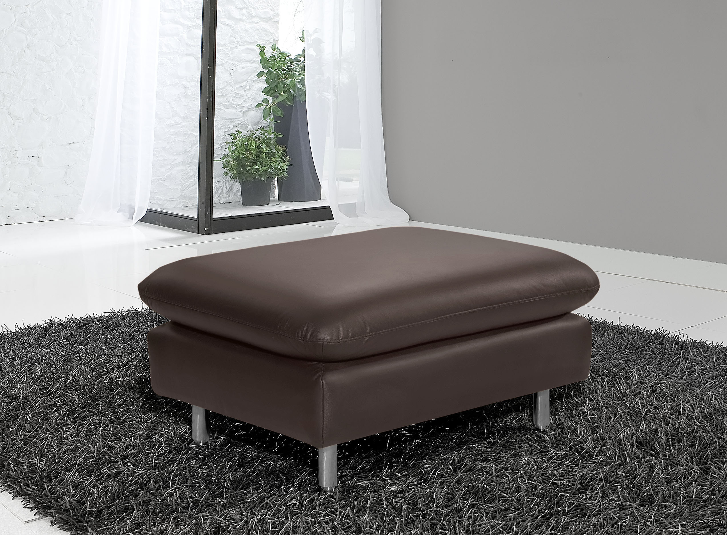 Hocker PLACES OF STYLE "Redding", braun, B:80cm H:43cm T:60cm, NaturLEDER - »Madras« (echtes Rindsleder); Stärke 0, 9 - 1, 1 mm, Hocker, Polsterhocker Lederhocker