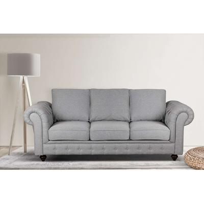 3-Sitzer HOME AFFAIRE "MENDITTE", grau, B:225cm H:90cm T:93cm, 100% Polyester, Sofas, Knopfheftung im Armlehnbereich und an Vorderkante, hohe Qualität Image