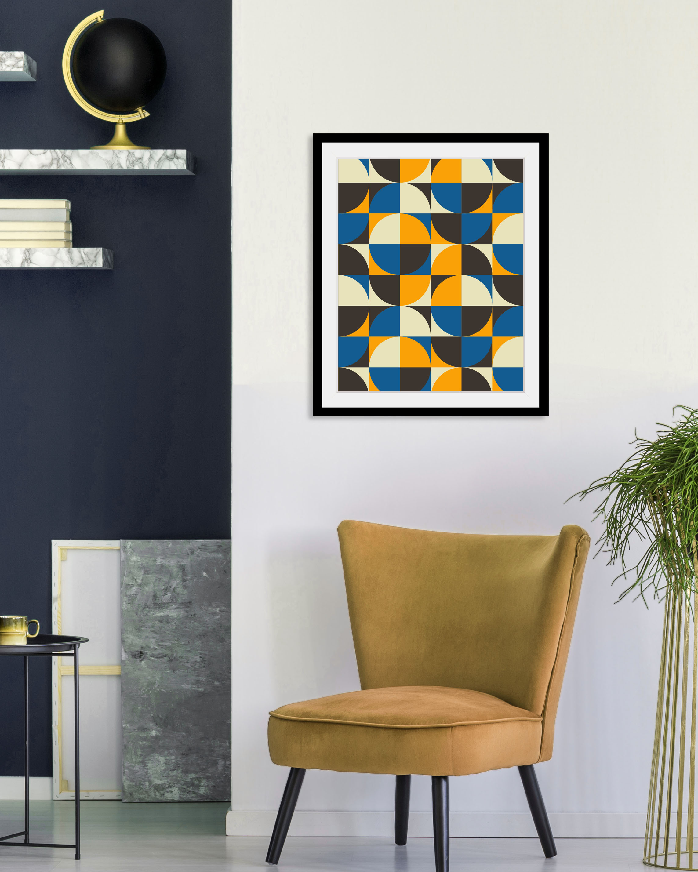 Bild QUEENCE "Sammy", bunt (farbe rahmen: schwarz, farbe bild(er): bunt), B:50cm H:70cm, Acrylglas, Holz, Papier, Bilder, HD Premium Poster-Druck inkl. Holzrahmen Image