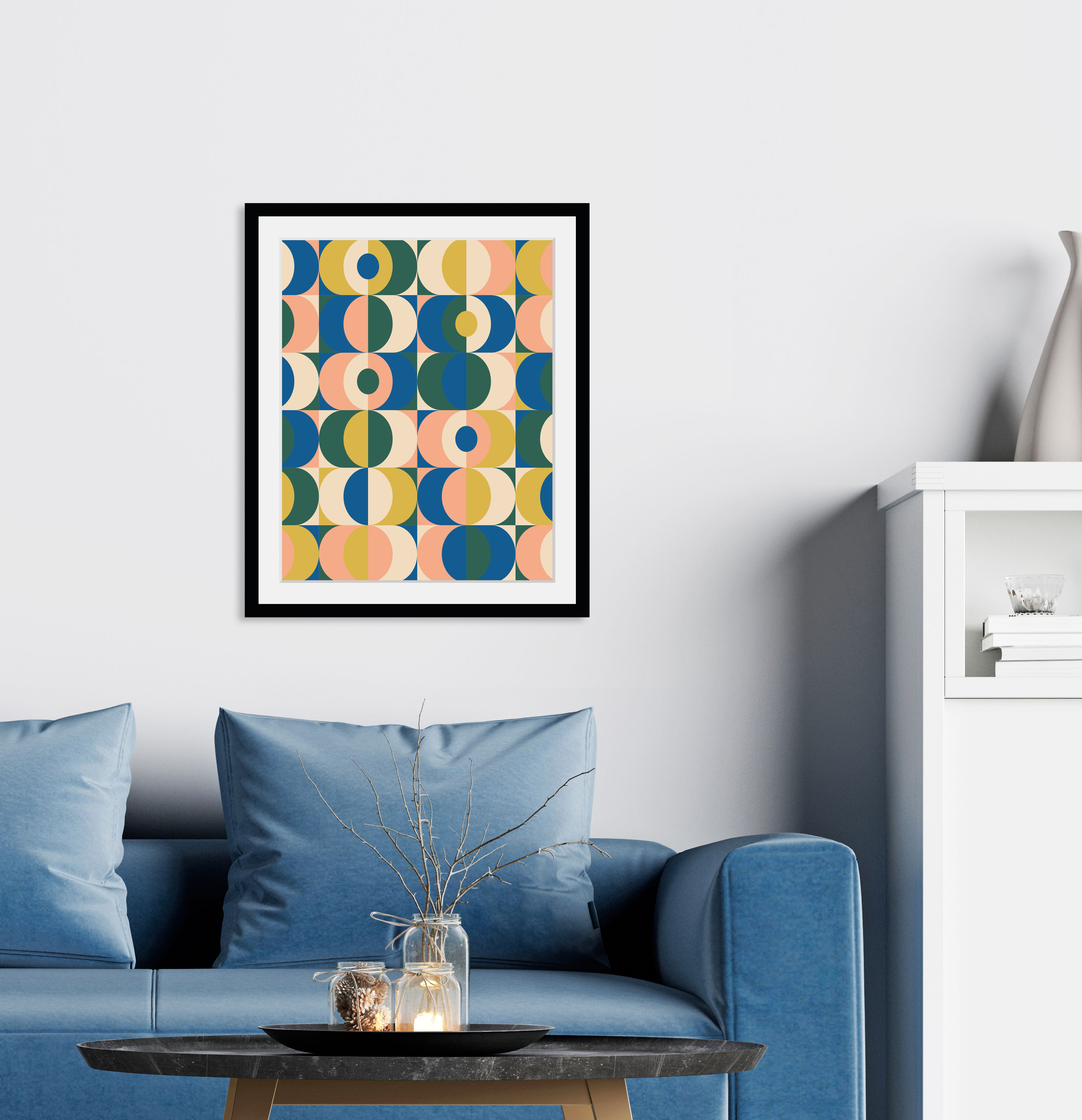 Bild QUEENCE "Christin", bunt (farbe rahmen: schwarz, farbe bild(er): bunt), B:50cm H:70cm, Acrylglas, Holz, Papier, Bilder, HD Premium Poster-Druck inkl. Holzrahmen Image