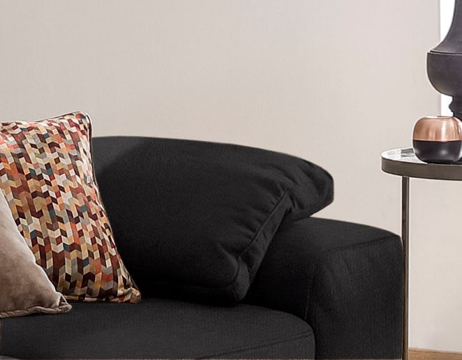 Armlehnenkissen W.SCHILLIG "run", schwarz (midnight w82), B:53cm H:53cm, Flachgewebe W82 Q2 (74% Polyacryl, 26% Polyester), Polsterauflagen, Seitenteilkissen für die Armlehne