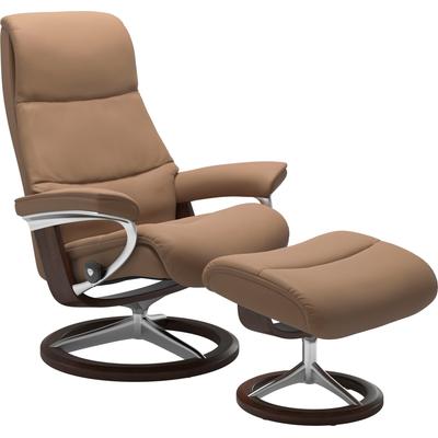 Relaxsessel STRESSLESS "View", braun (latte batick), B:82cm H:109cm T:81cm, Leder BATICK: BATICK ist ein leicht korrigiertes, durchgefärbtes und genarbtes Möbelleder, bei dem die meisten Unebenheiten und Spuren in der Regel entfernt wurden., Leder... Image