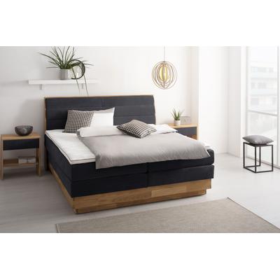 Boxspringbett OTTO PRODUCTS, schwarz (carbone), B:204cm L:216cm, Komplettbetten, Boxspringbett, LED-Beleuchtung, mit zertifizierten, recycelten Bezugsstoffen Image